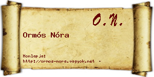 Ormós Nóra névjegykártya